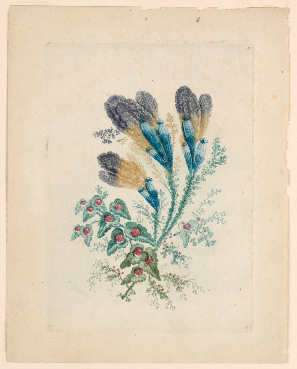 来自 "Nouvelle Suitte de Cahiers de fleurs idéales" 的奇妙花朵图案 作者 让·巴蒂斯特·皮列曼