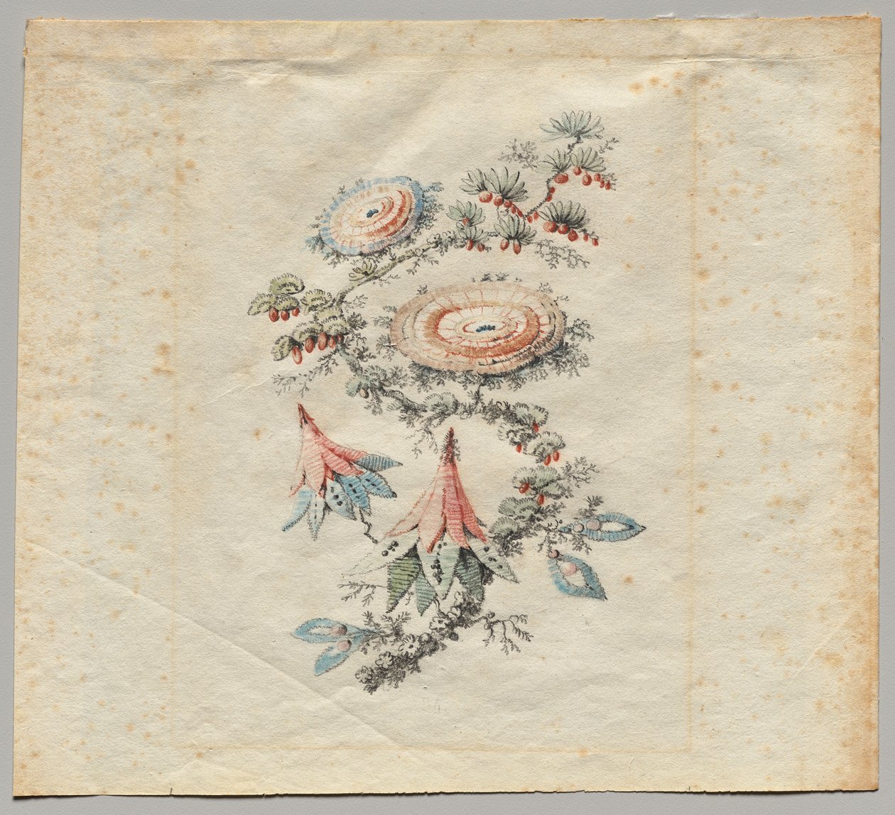 为里昂丝绸厂设计花朵刺绣 作者 让·巴蒂斯特·皮列曼