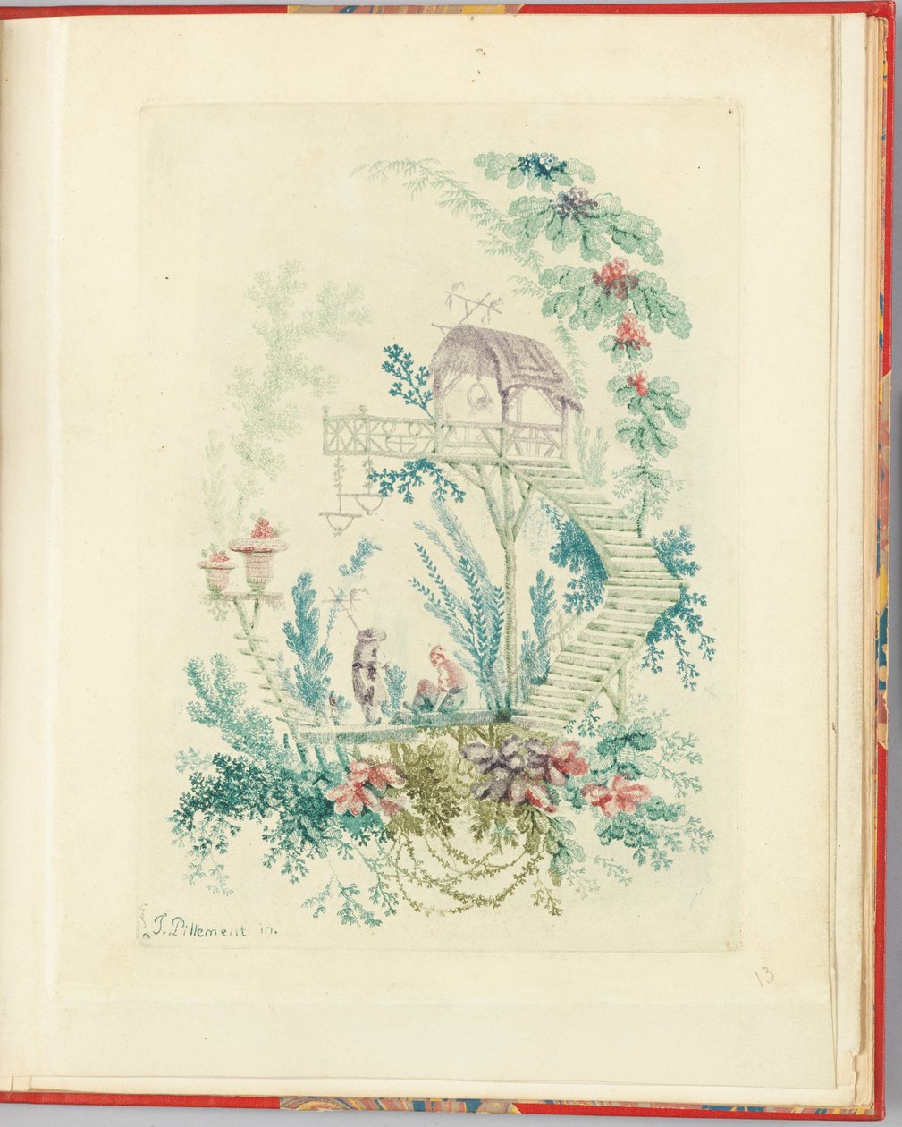 Jean Pillement的新发明中国笔记本套件中的装饰设计，供设计师和画家（Inventes et dessines）使用。安妮·艾伦的坟墓 作者 让·巴蒂斯特·皮列曼