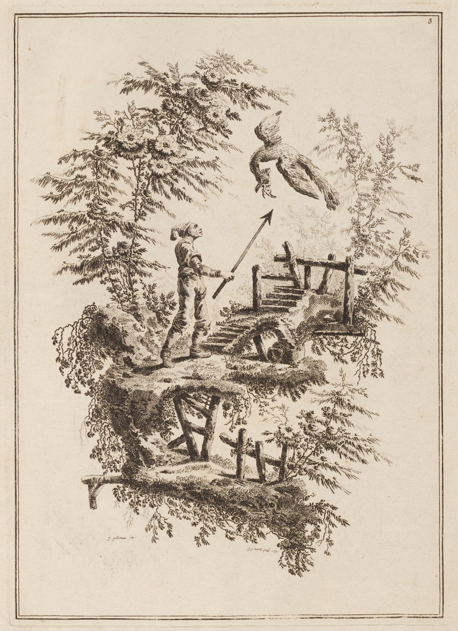 图版 3，《Suite de douze Pêcheurs et Chasseurs》（《十二渔夫和猎人》续集） 作者 让·巴蒂斯特·皮列曼