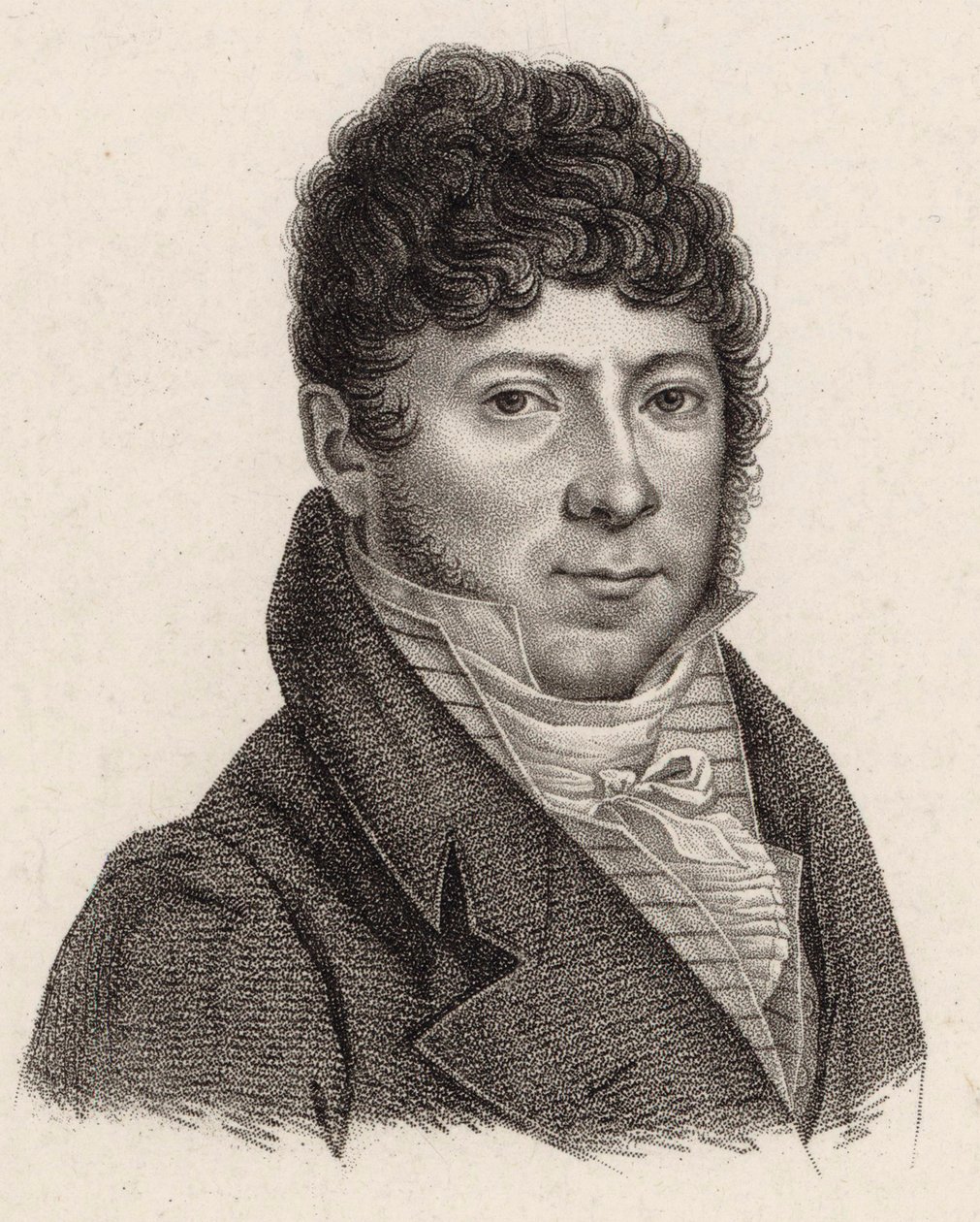 小提琴家和作曲家Philippe Libon的肖像，1775-1838，1810年。 作者 让·巴蒂斯特·庞塞·兰伯特