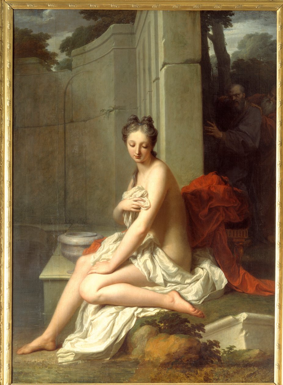 Suzanne au bain 画作：Jean Baptiste Santerre (1651-1717) 18世纪 太阳。2,05x1,45米。 作者 让·巴蒂斯特·桑特尔