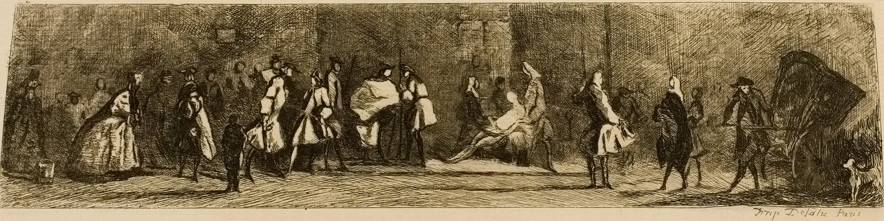 外科医生理发师的标志，由朱尔斯·德·冈古特（Jules de Goncourt）刻制 作者 让·巴蒂斯特·西蒙·查尔丁