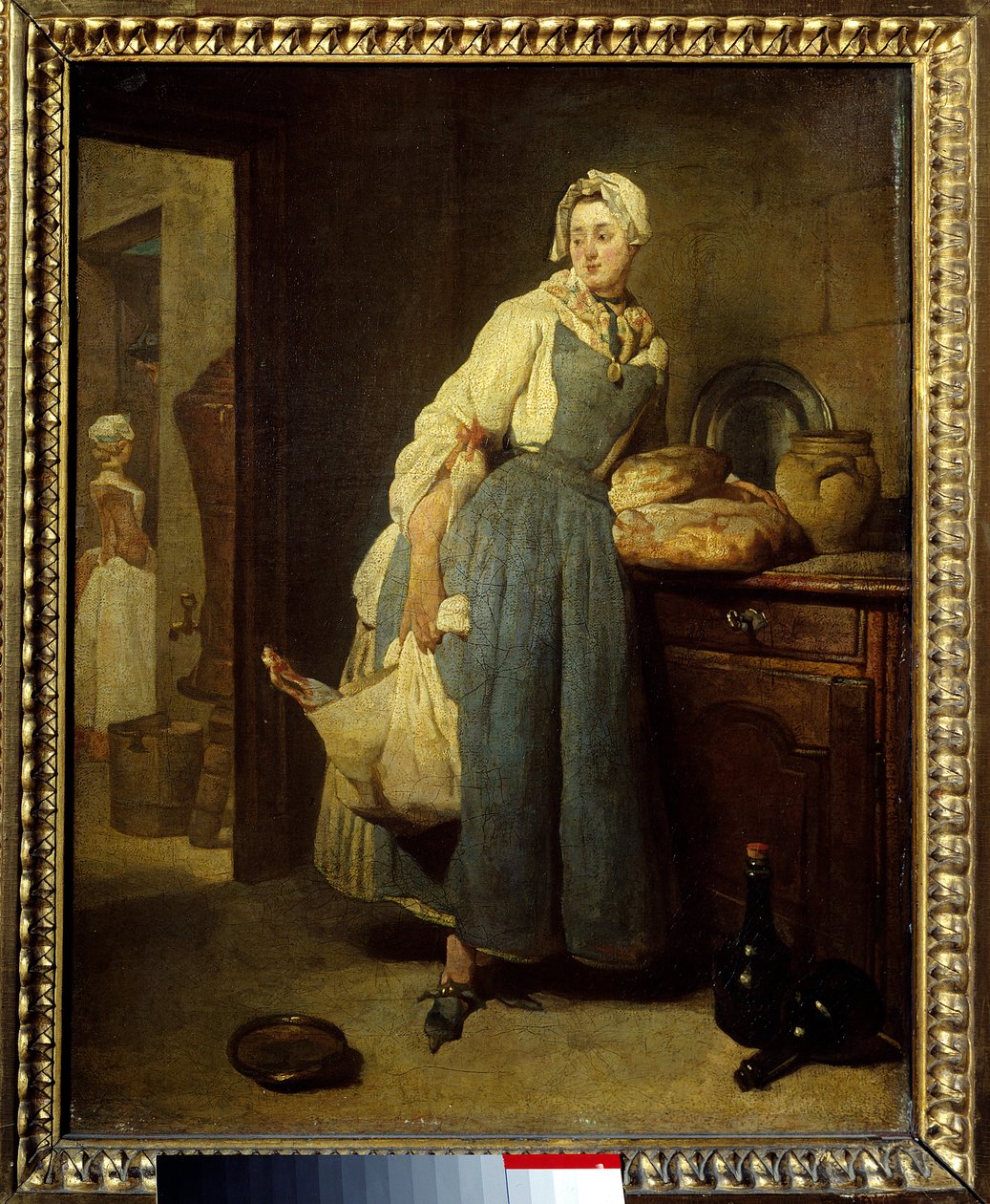 服装商。 Jean Baptiste Simeon Chardin (1699-1779) 18 世纪太阳的绘画。 0,47x0,38 米。 作者 让·巴蒂斯特·西蒙·查尔丁