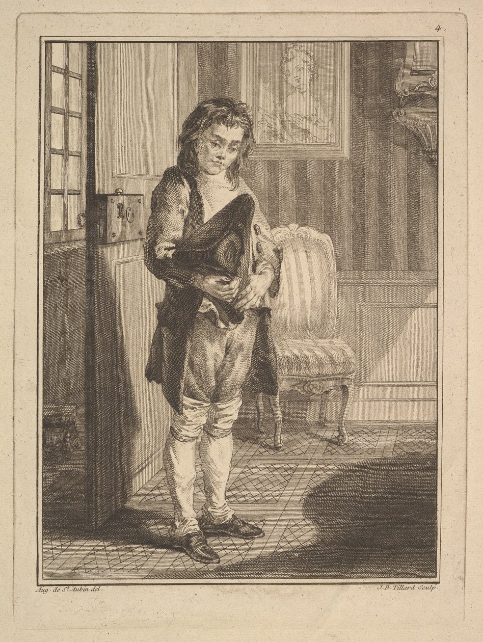 Décrotteur Shoe Shiner，来自Mes gens, ou Les commissionnaires ultramontains au servi...，1766-70。 作者 让·巴蒂斯特·蒂拉德