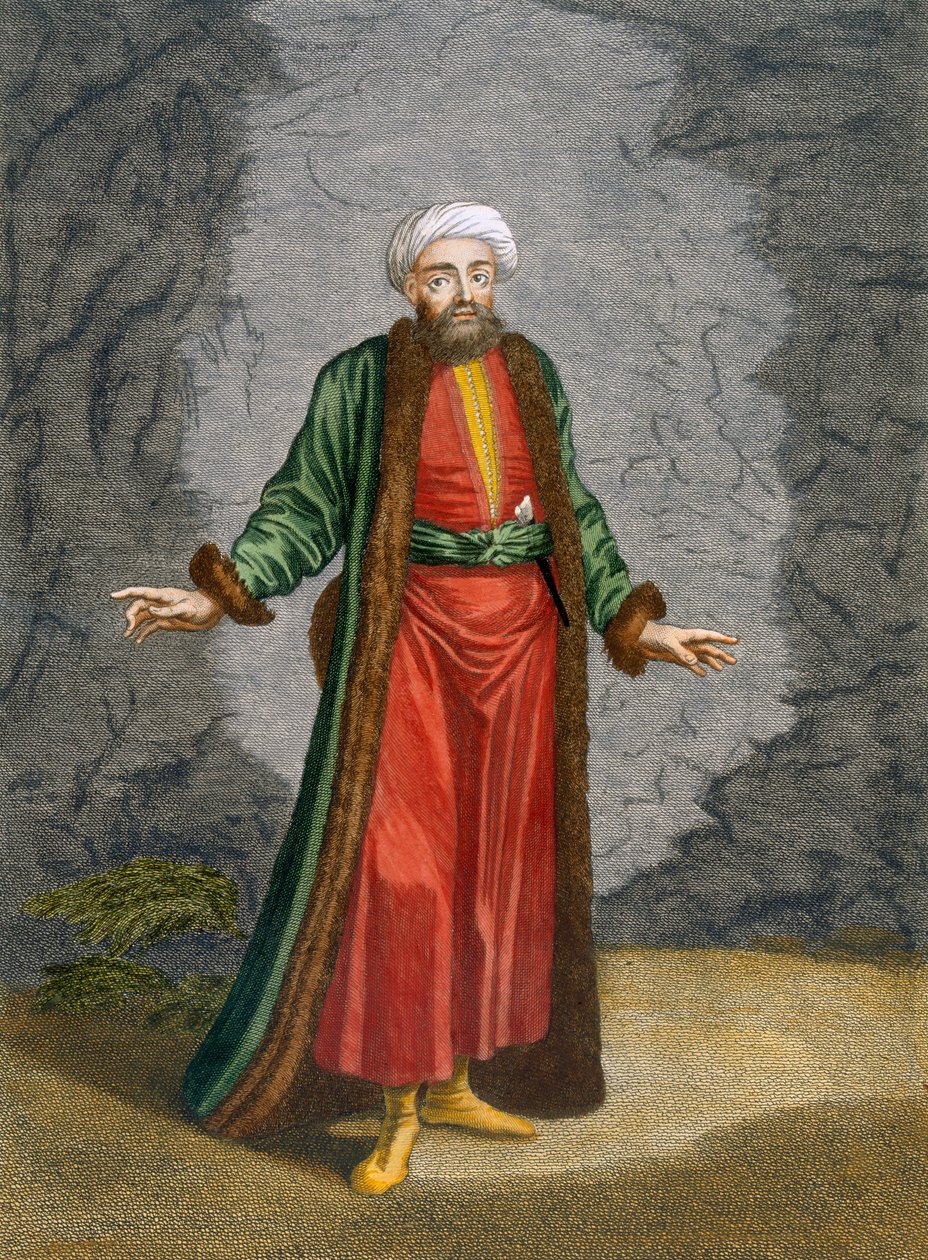 Bey，来自Charles de Ferriol的“代表不同国家的一百张照片集”的第37页，由Gerard Scotin（1671-1716）雕刻，1707-08 作者 让·巴蒂斯特·范穆尔