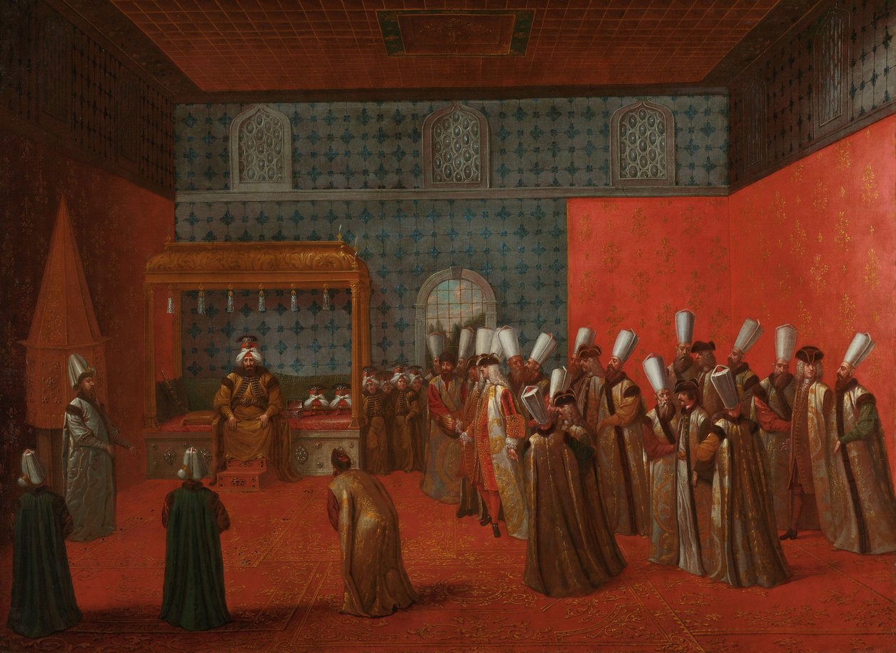 Cornelis Calkoen大使在苏丹艾哈迈德三世的观众席上，第177-2-30页 作者 让·巴蒂斯特·范穆尔