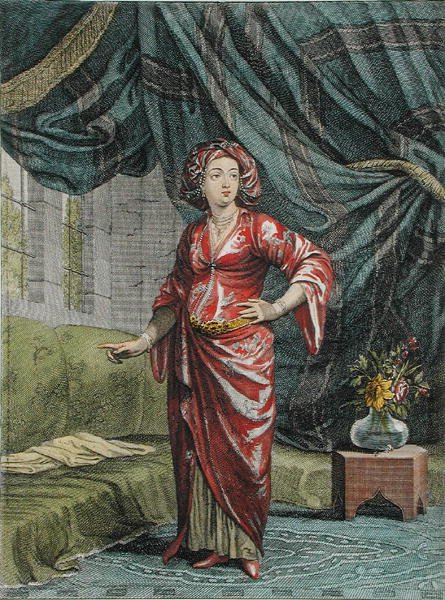 希腊女人在她的公寓里，图版68来自 "Recueil de Cent Estampes representant differentes Nations du Levant tirees sur les Tableaux Peints d