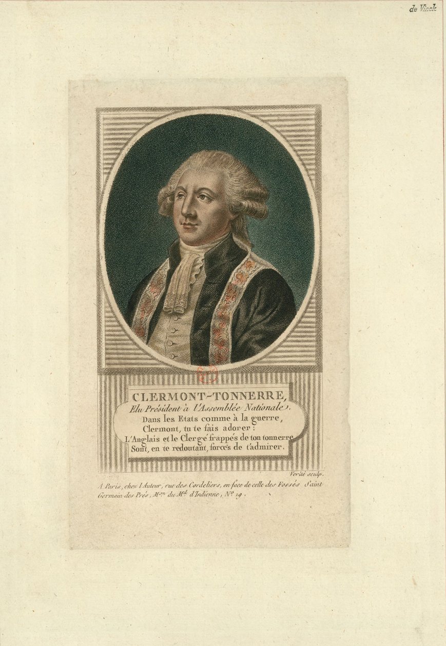 斯坦尼斯拉斯-玛丽-阿德莱德的肖像，克莱蒙-唐纳尔伯爵1757-1792，约1789年。 作者 让·巴蒂斯特·维利特