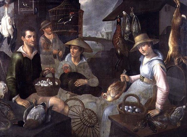 一个市场摊位 作者 Jean Baptiste de (attr. To) Saive