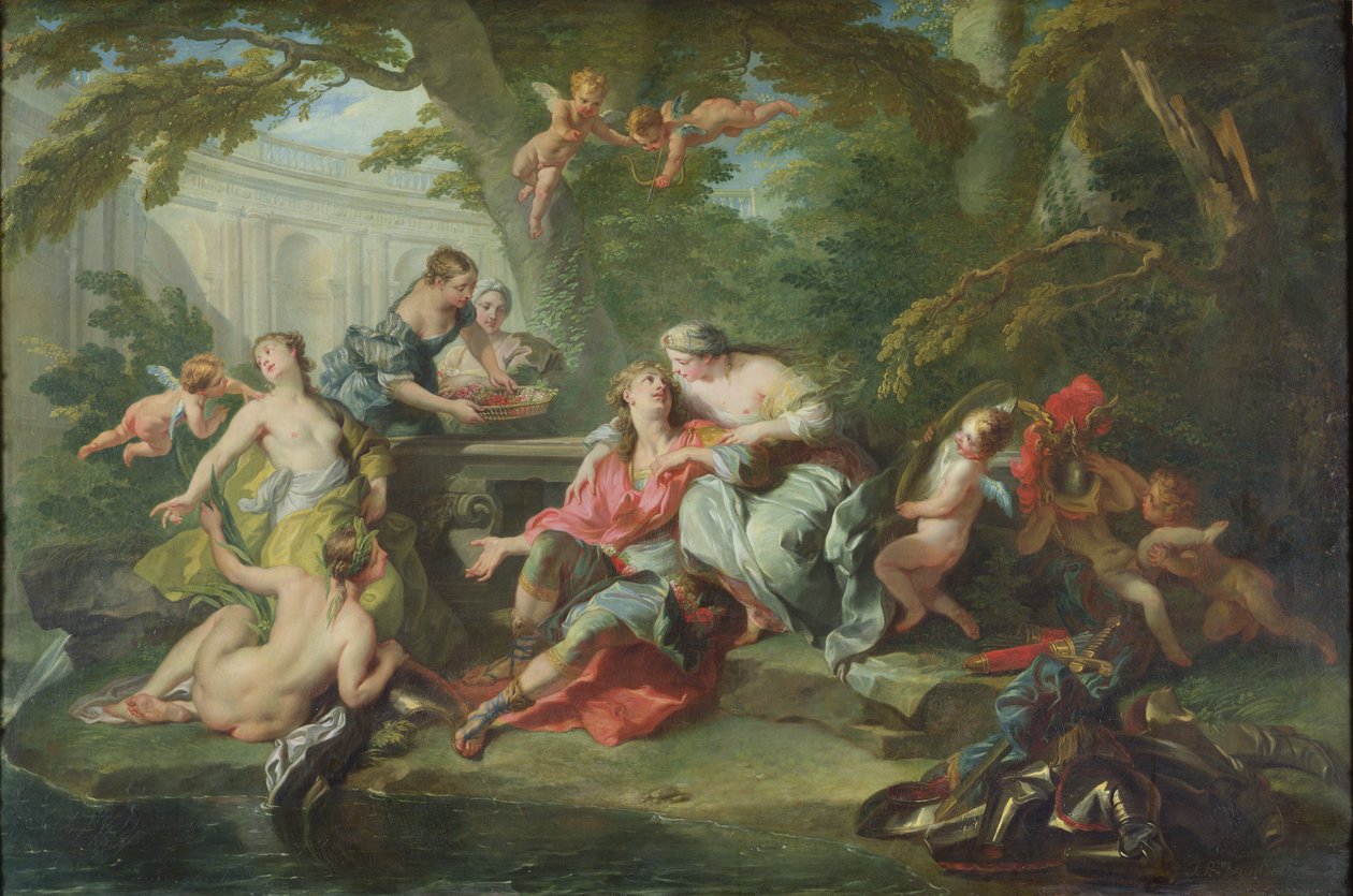 Renaud在Armide的怀抱中，1730-39 作者 让·巴蒂斯特·范·卢