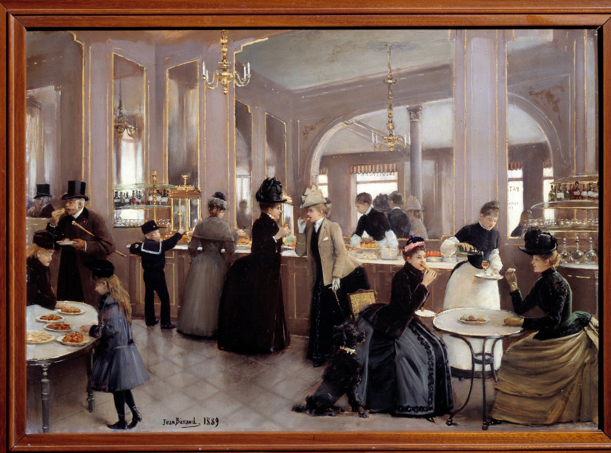 La passerie gloppe avenue des Champs Elysees.Jean Beraud (1849 - 1935)的画作 作者 让·贝罗