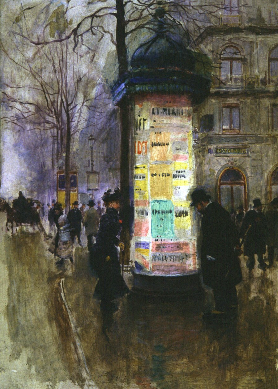 莫里斯柱，c.1900（水彩画） 作者 让·贝罗
