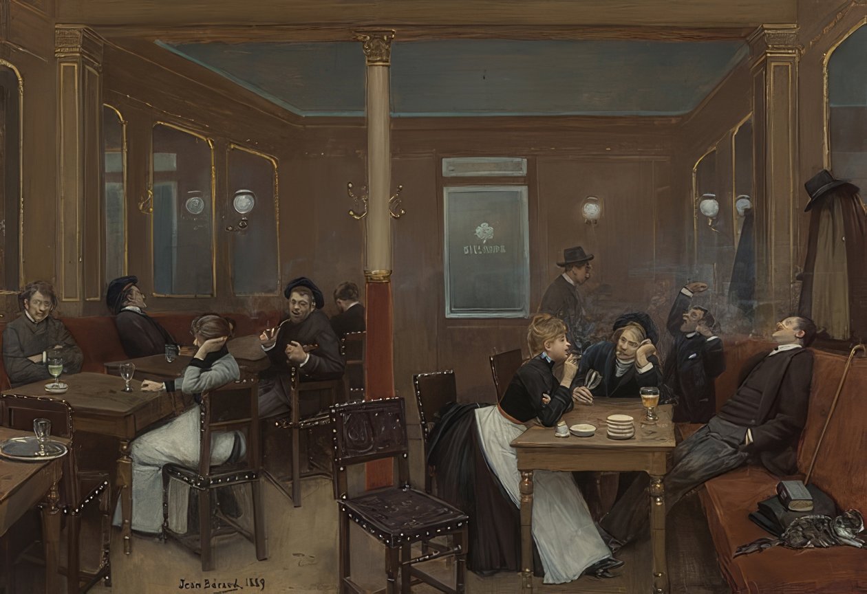 Studentenkneipe。 1889年 作者 让·贝罗