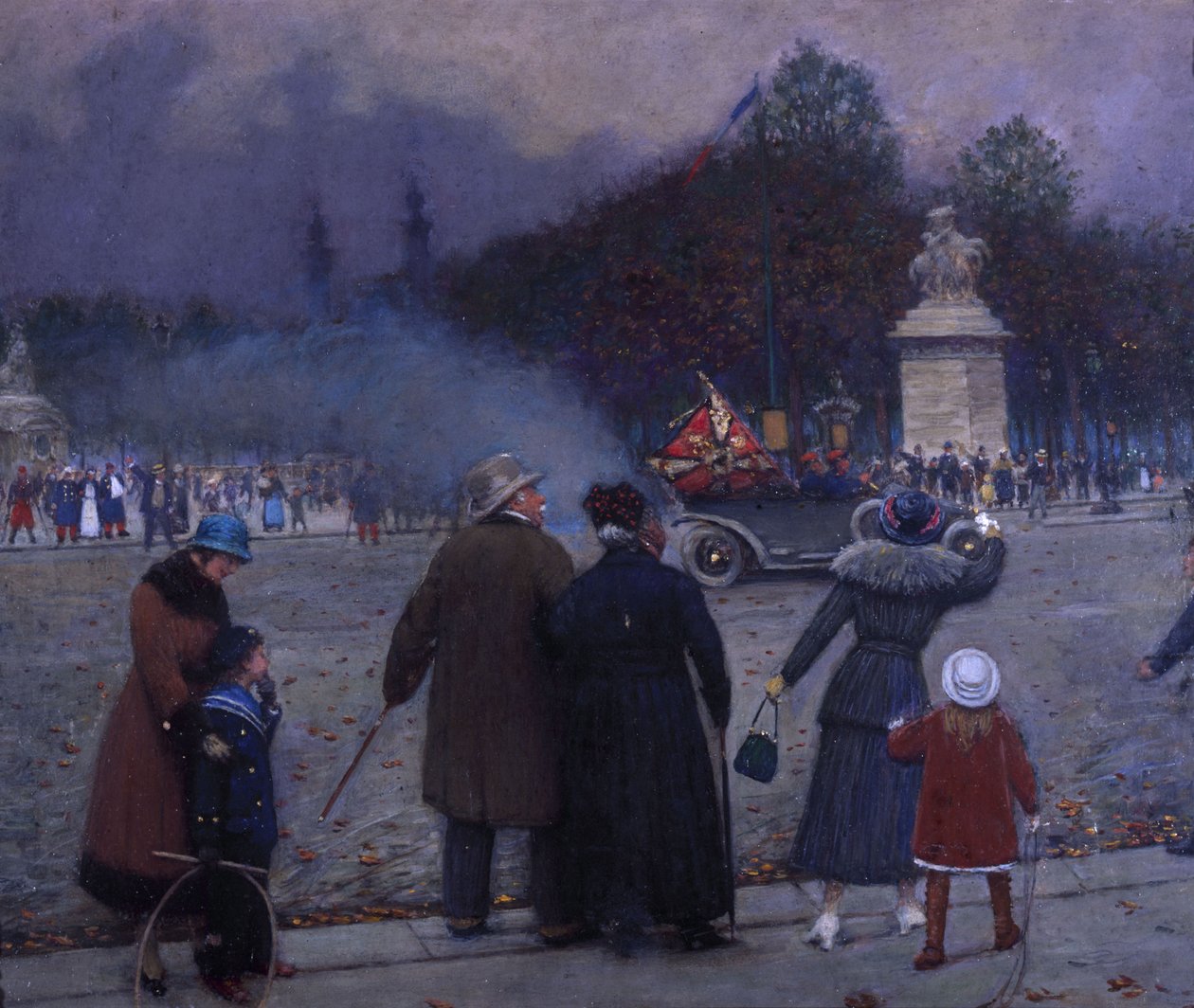德国国旗被带到荣军院，c.1914（石油卡） 作者 让·贝罗