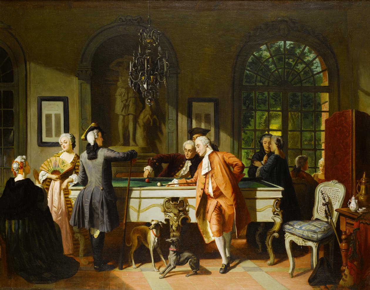 台球游戏，19世纪中期。 作者 让·卡洛斯（Jean Carolus）