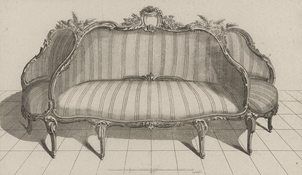 Canapé à Jouë dans le gout Pictoresque, published mid-1770s (engraving on laid paper) 作者 吉恩·查尔斯（Deanafosse）