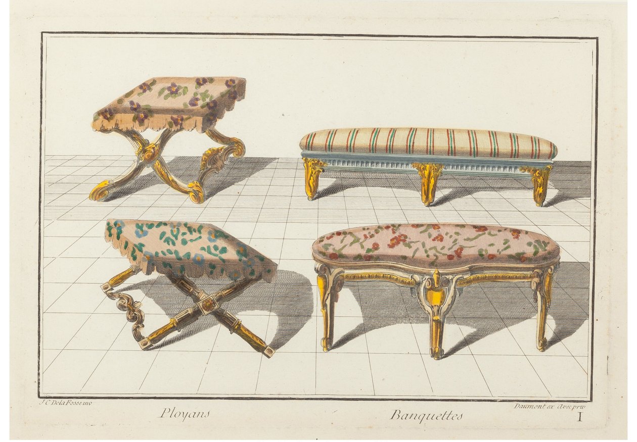 Ployans，Banquettes。 c.1768年，新的历史图示学或象形文字属性。 作者 让·查尔斯·德拉福斯（Jean Charles Delafosse）