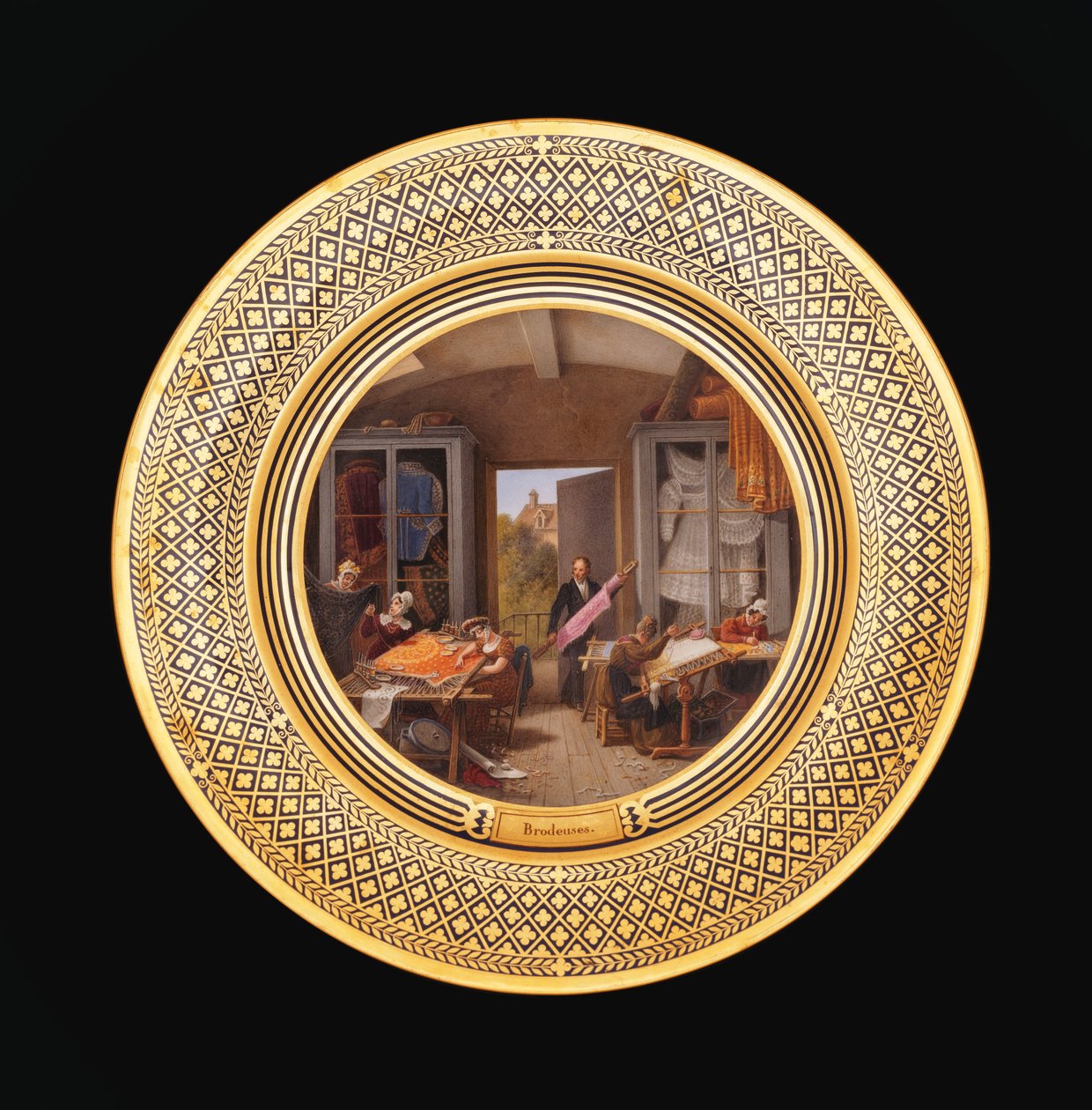 绣花，c.1820-35 作者 让·查尔斯·德维尔（Jean Charles Develly）