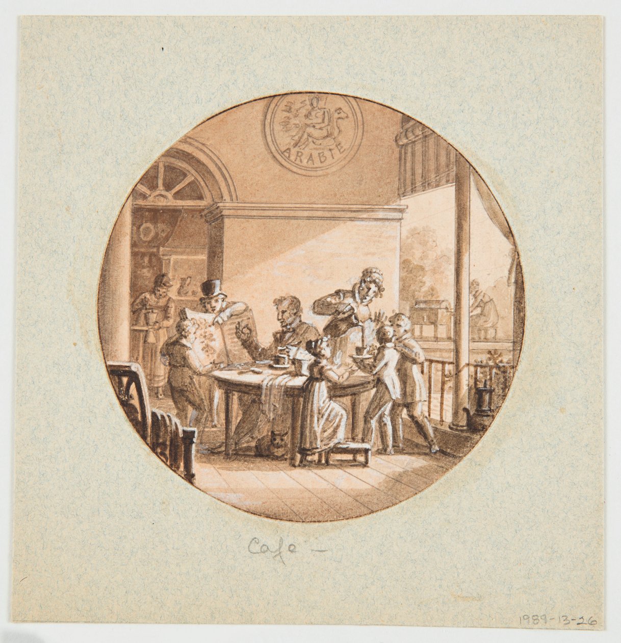 来自甜点服务（Service des Objets de Dessert）的彩绘瓷盘 "咖啡"（Café）的设计 作者 让·查尔斯·德维尔（Jean Charles Develly）
