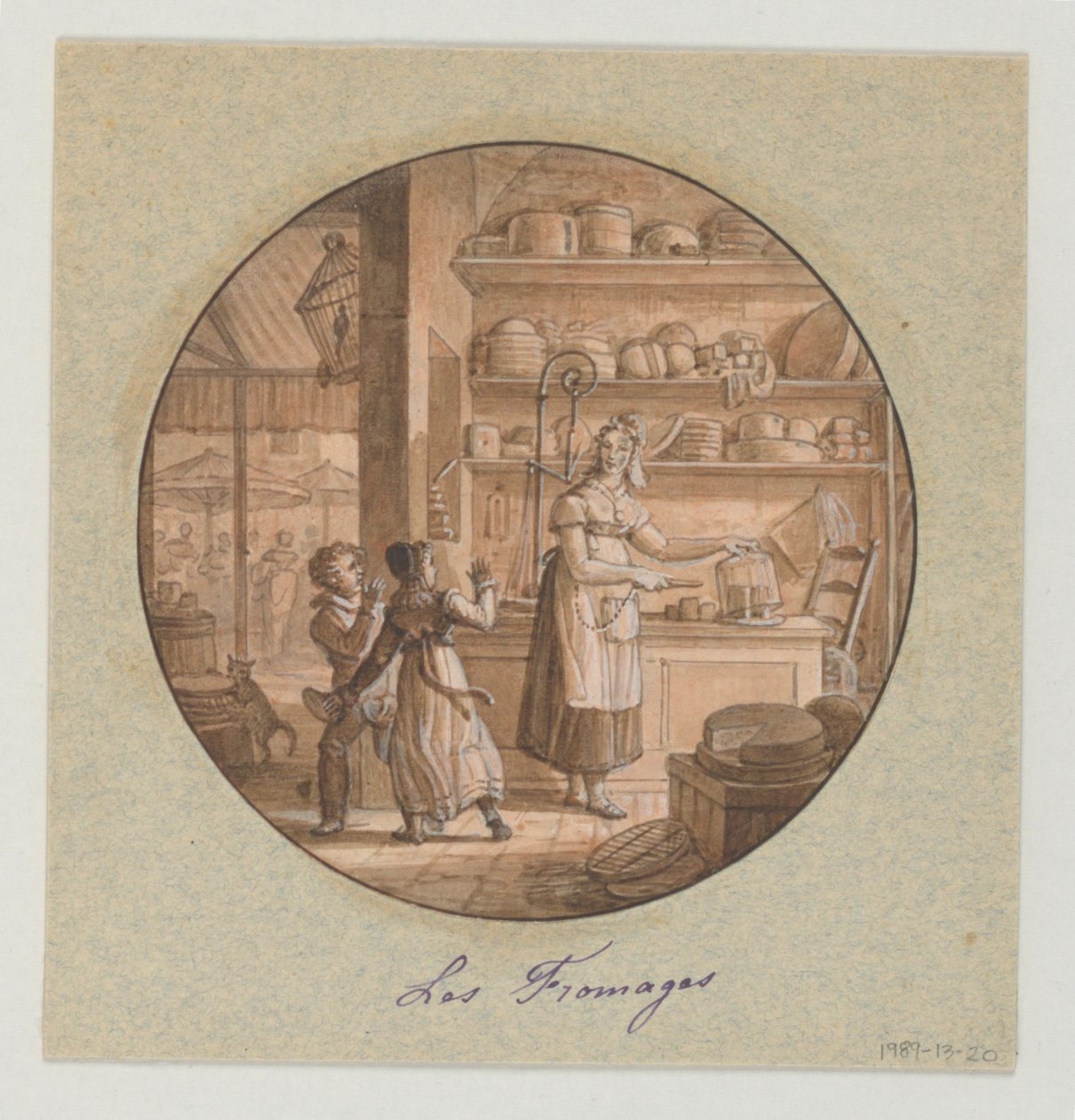 为甜点服务设计的彩绘瓷盘 "Les Fromages"（奶酪 作者 让·查尔斯·德维尔（Jean Charles Develly）