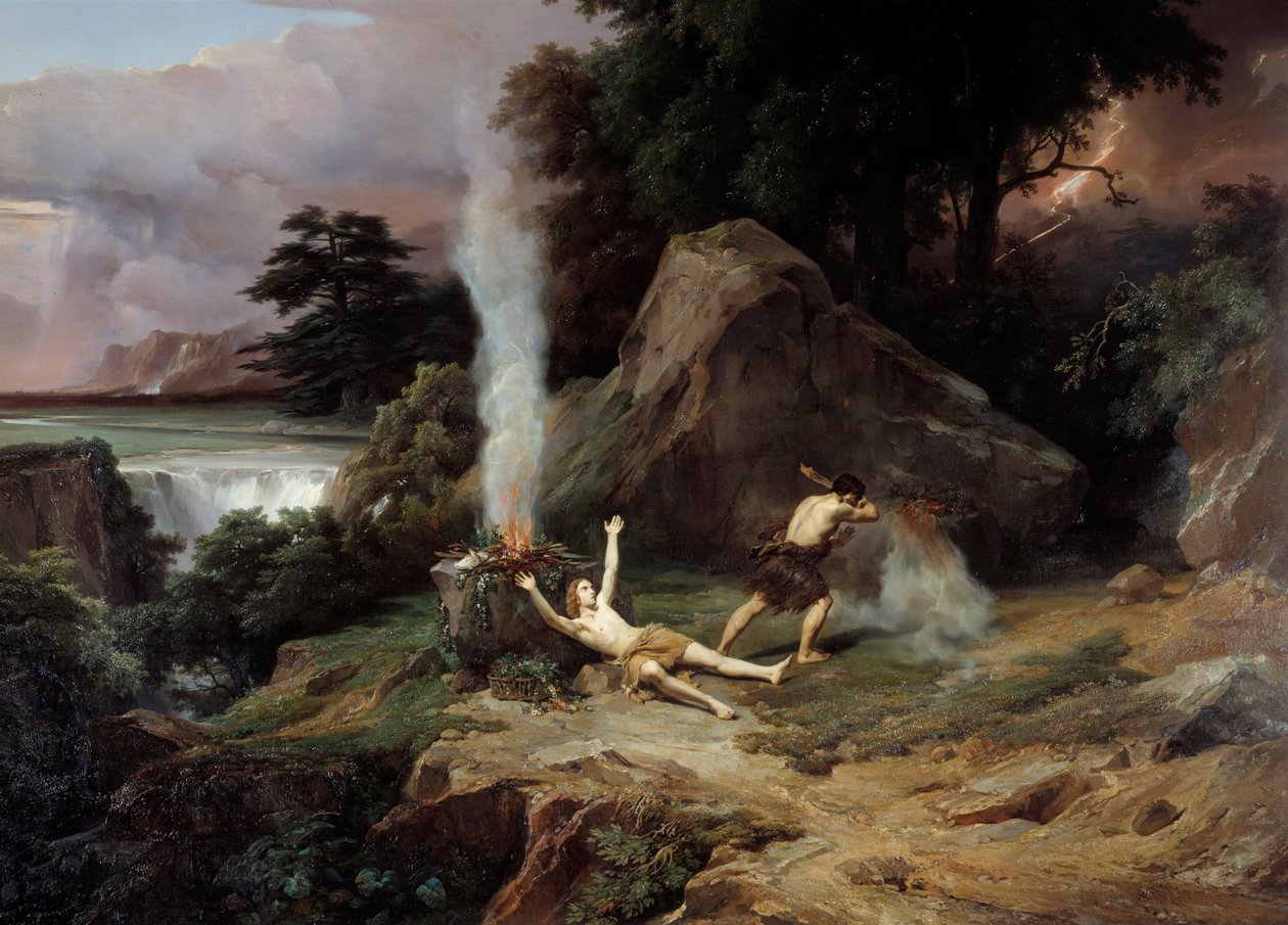 亚伯该隐的死，嫉妒，杀死了他的兄弟亚伯。 Jean Charles Remond (1795-1875) 1838 年作画 2,65x3,98 m 蒙彼利埃法布尔博物馆 作者 让·查尔斯·约瑟夫·雷蒙德