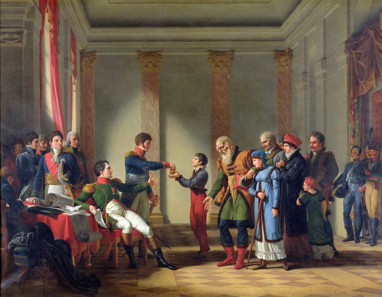 Napoleon Bonaparte（1769-1821）将一百个拿破仑的养老金送到极地，Nerecki，117岁，1807年1月，1812年 作者 让·查尔斯·塔迪厄