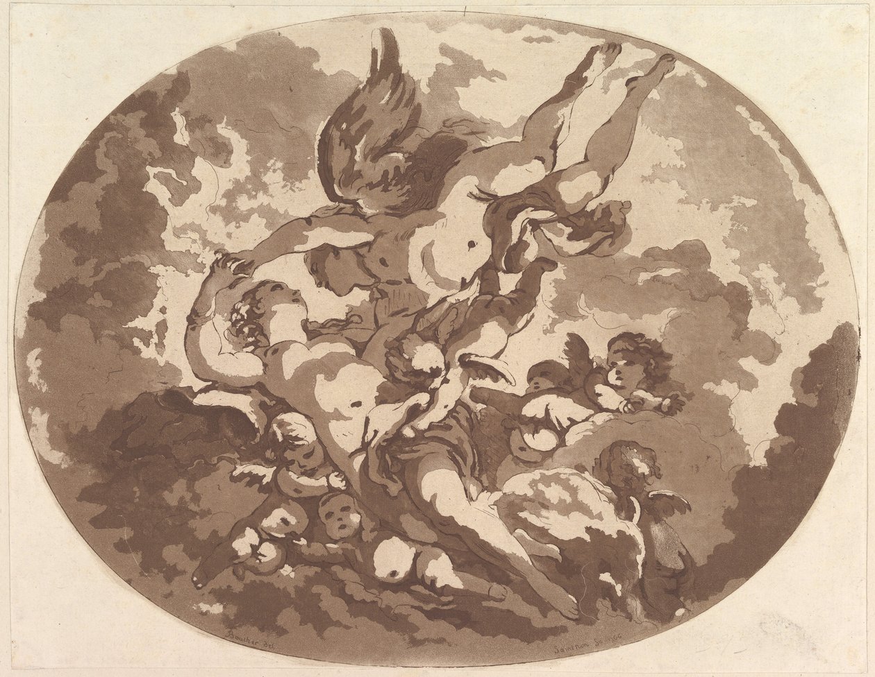 金星和丘比特，1766年。 作者 让·克劳德·理查德·圣农