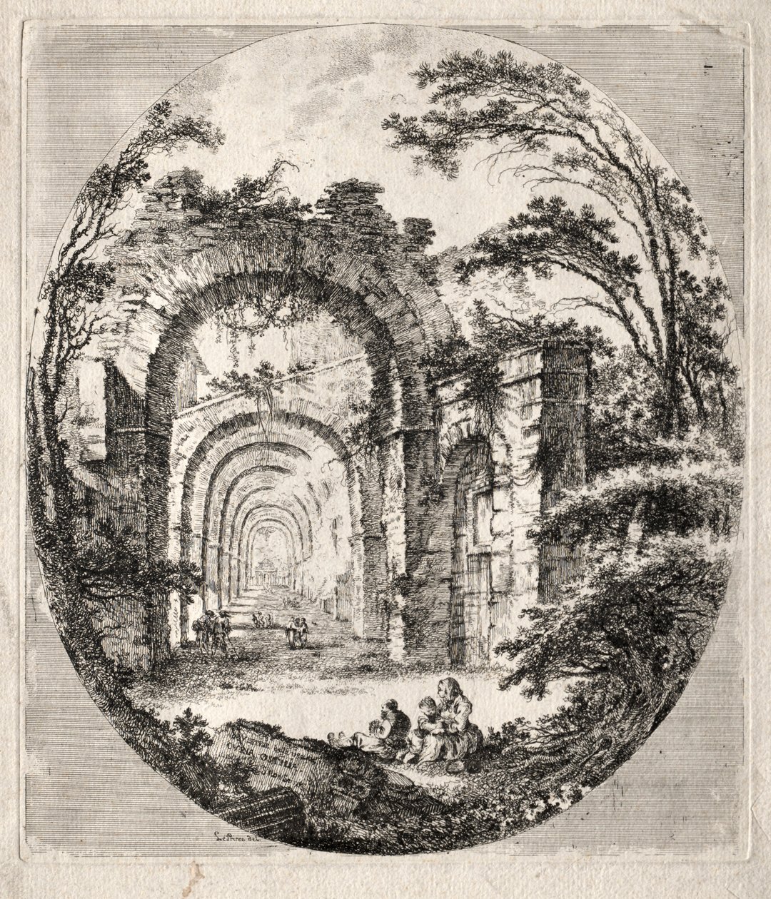 古老的废墟，1756年。 作者 让·克劳德·理查德·德·圣农