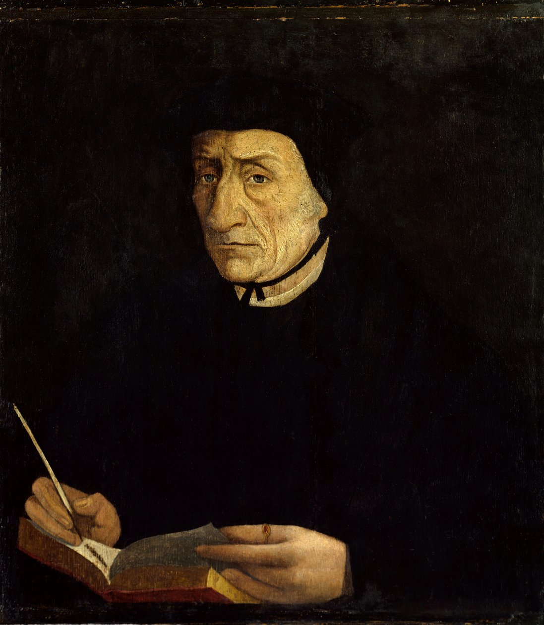 纪尧姆-布德（Budee）（Budaeus）的肖像（1467-1540），法国人文主义者。Jean Clouet (1485 - 1541)的画作， Ec.法语（h s/b 0.34 x 0.31）。凡尔赛宫。城堡博物馆。 作者 让·克鲁埃特