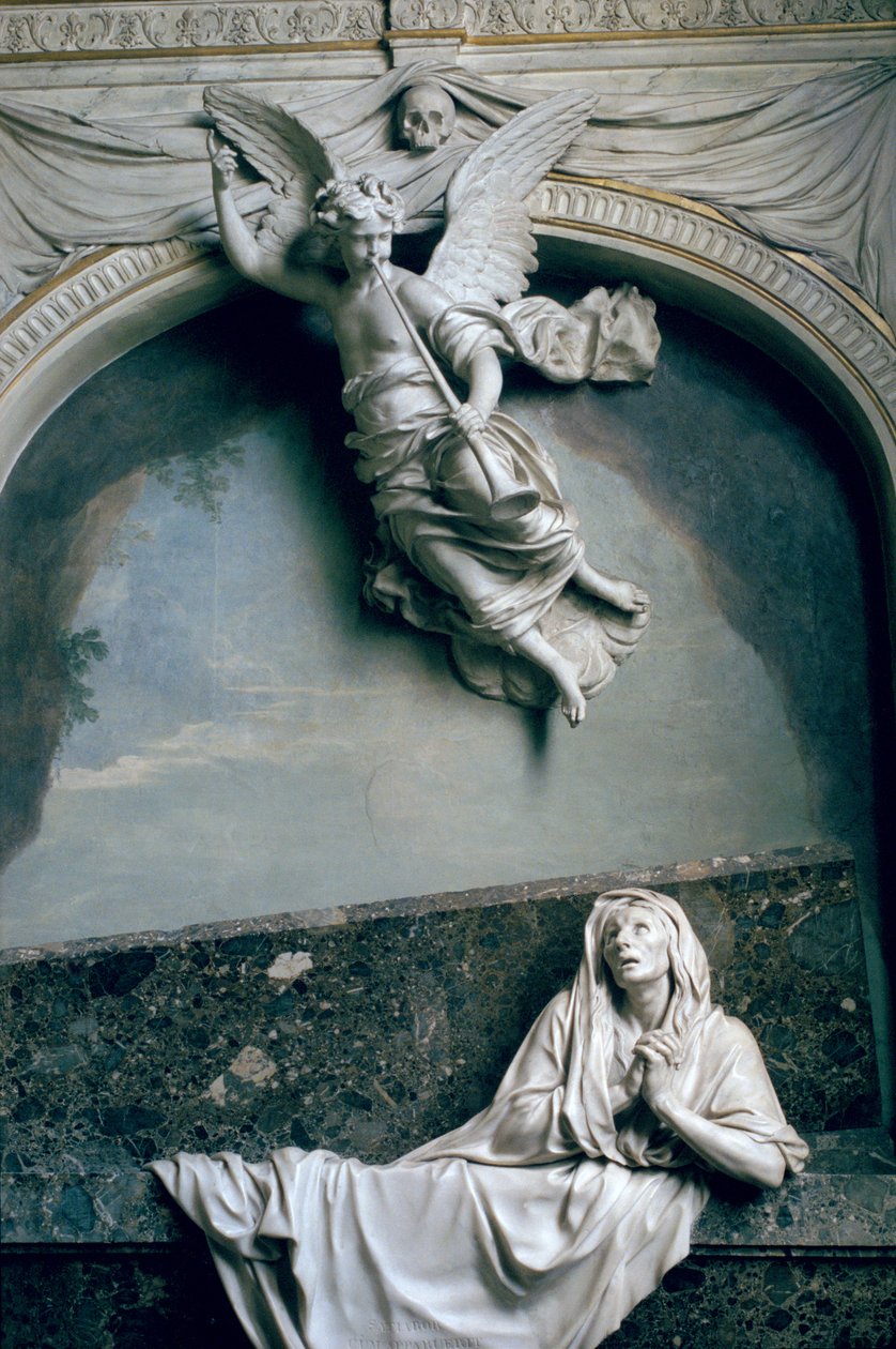 Julienne Le Be之墓，由Charles Le Brun（1619-90）绘制，c.1668-90（大理石和灰泥） 作者 让·科利尼翁
