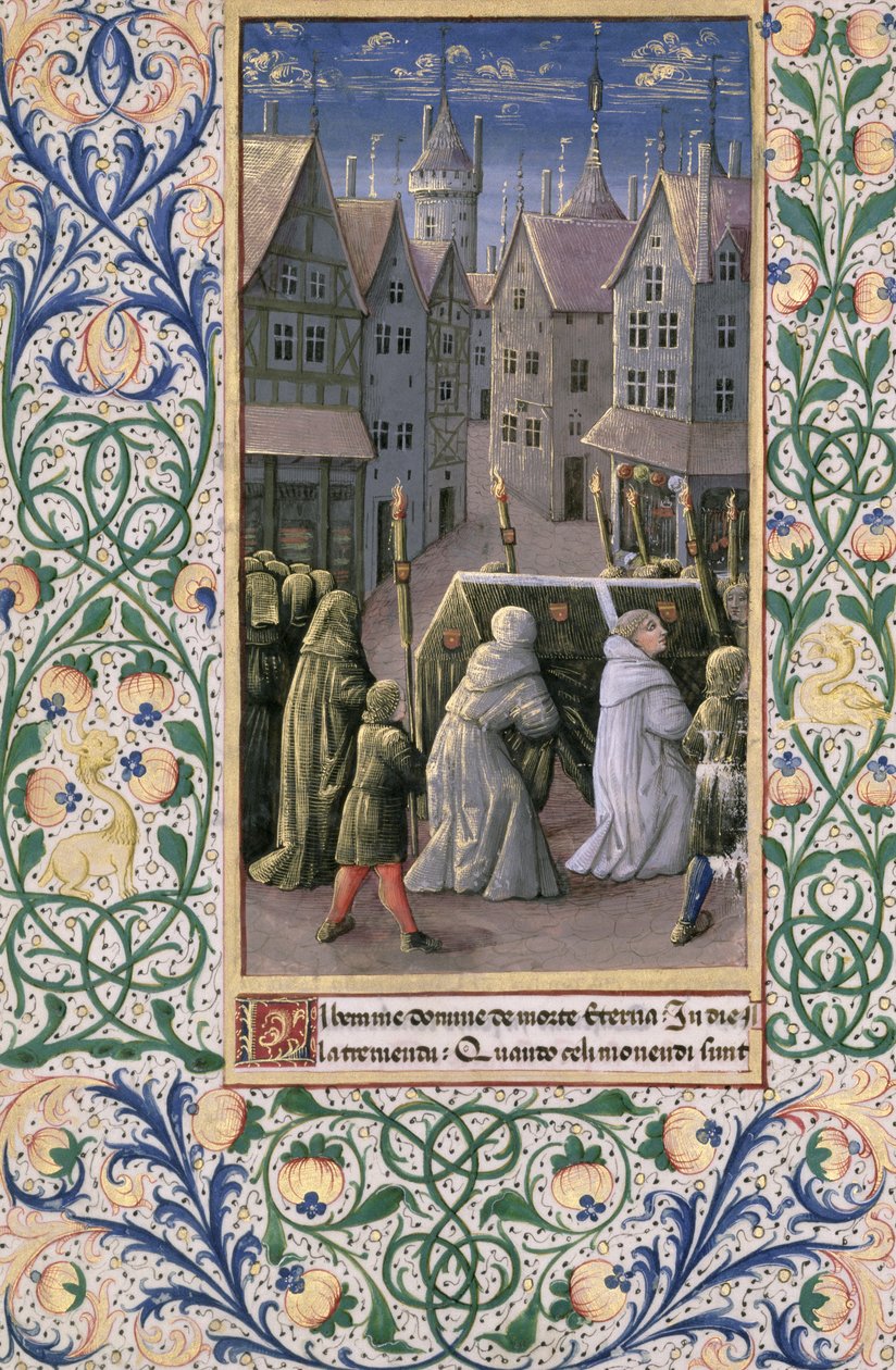 拉特女士。 QvI126 f.79v埋葬游行，来自“路易斯奥尔良时报”，1469年 作者 让·科隆比