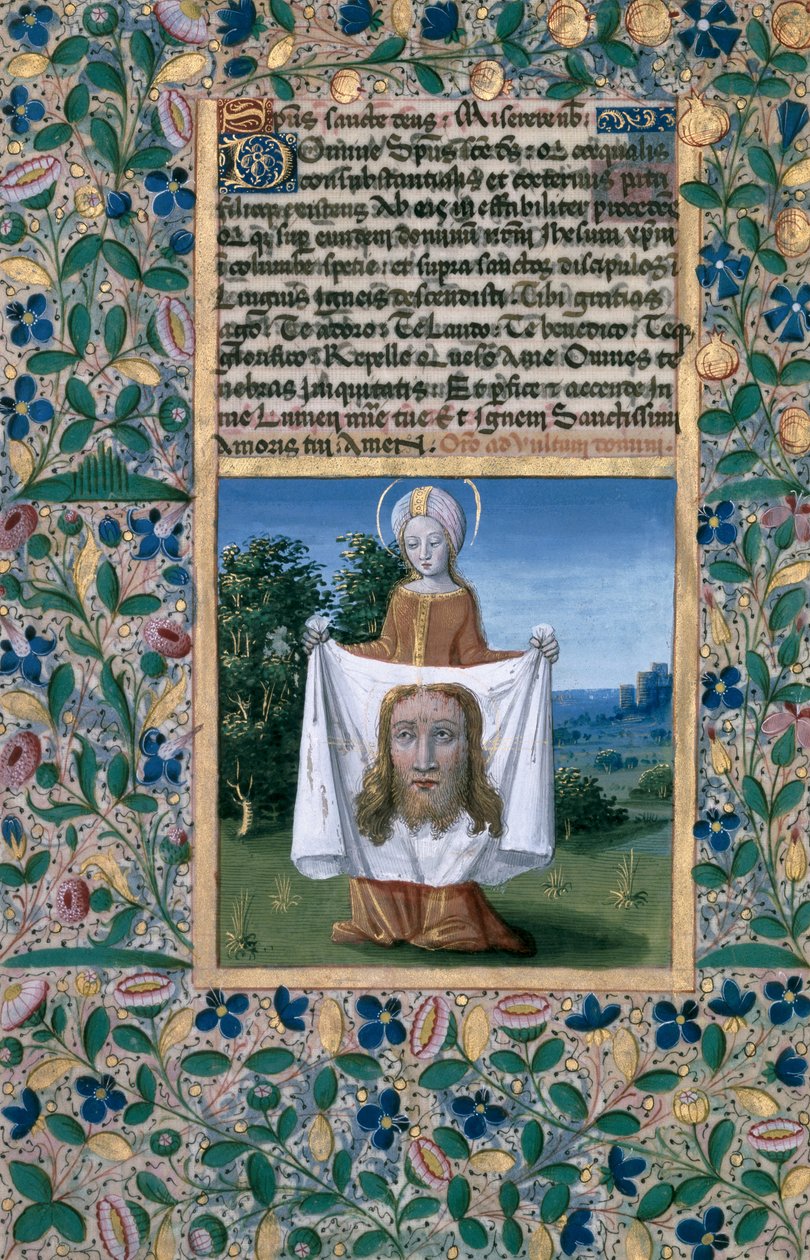拉特女士。 QvI126 f.90v St. Veronica，来自“路易·奥尔良时报”，1469年 作者 让·科隆比