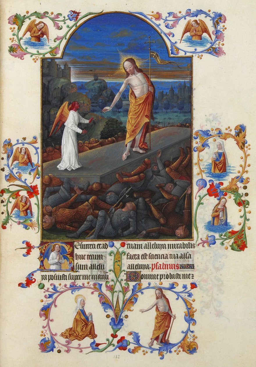 Très Riches Heures du Duc de Berry Folio 182, verso - The Resurrection of Jesus Christ. 作者 让·科隆比