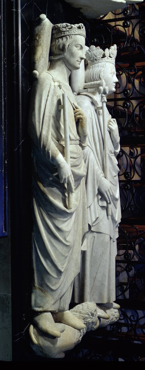 菲利普三世（1245-85）大胆和菲利普四世（1268-1314）博览会（大理石）的肖像 作者 让·达拉斯