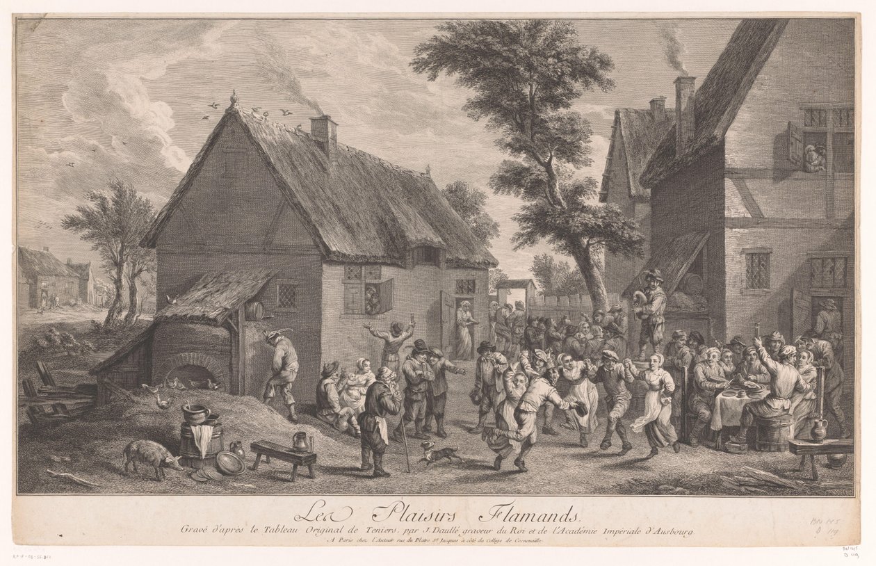 客栈前跳舞的人们
Les Plaisirs Flamands 作者 让·达勒（JeanDaullé）