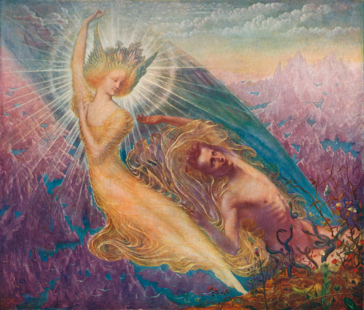 辉煌的天使》，约1894年，1911年 作者 让·德尔维尔