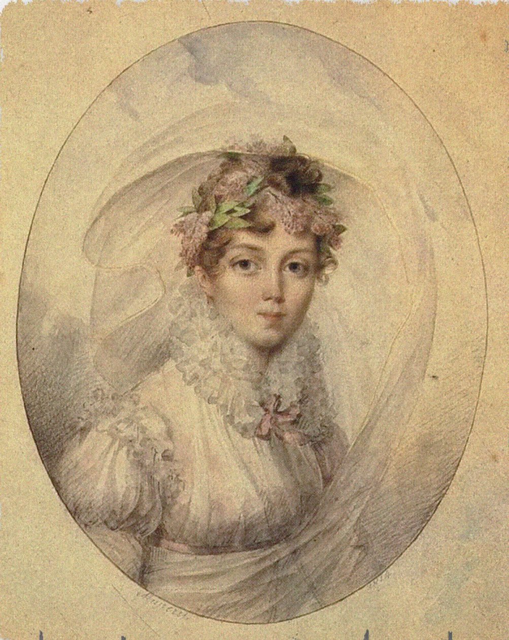 Zinaida Alexandrovna Volkonskaya公主肖像1792-1862 作者 让·德西雷·穆尼雷特