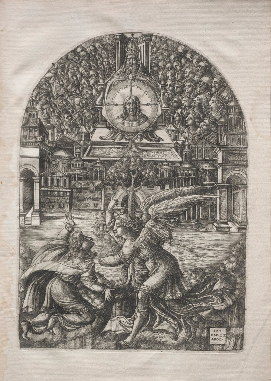 启示录：天使向圣约翰展示活水喷泉，1546-1556年。 作者 让·杜维