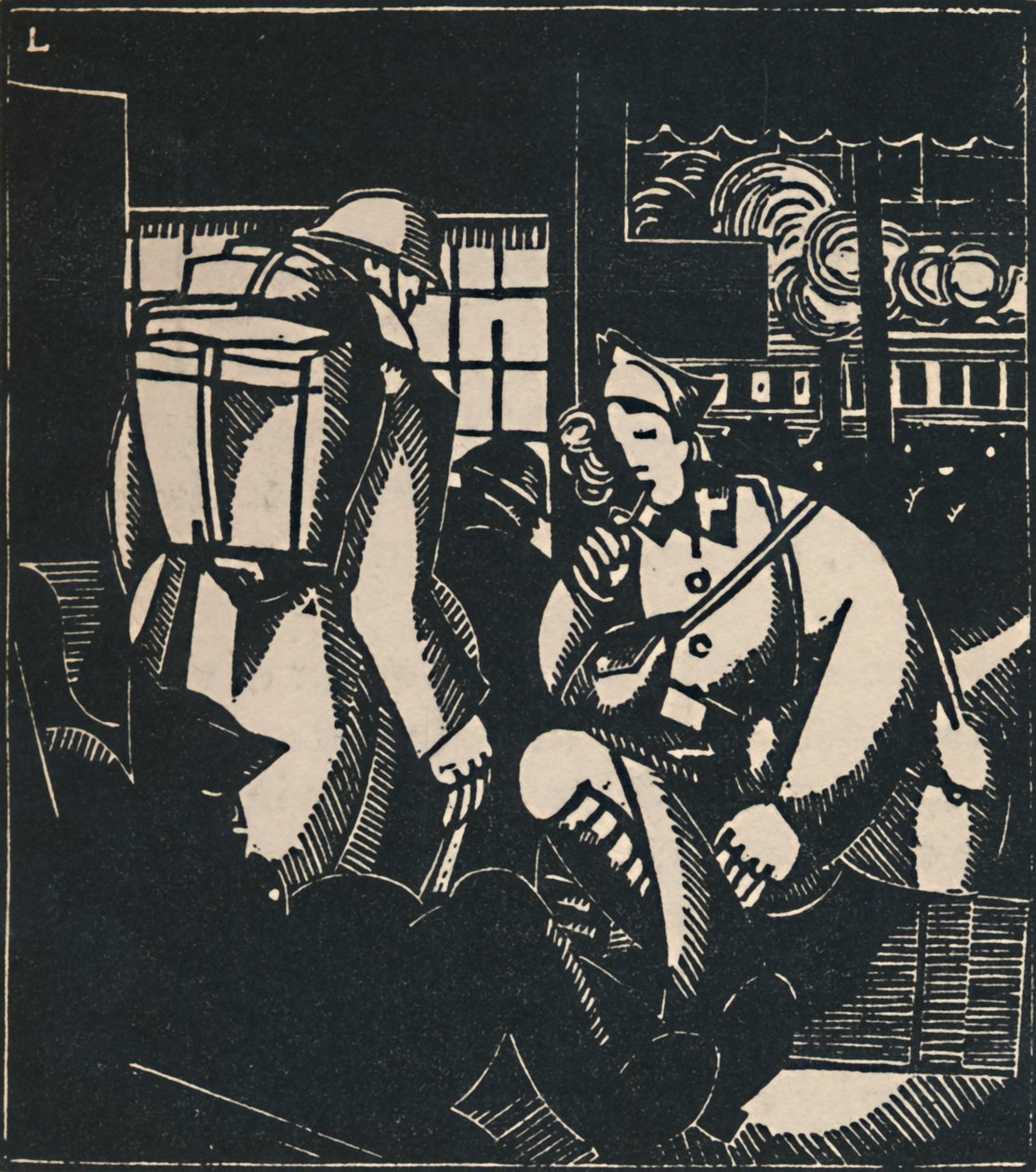 车站士兵，1919年 作者 让·埃米尔·拉布尔（Jean Emile Laboureur）
