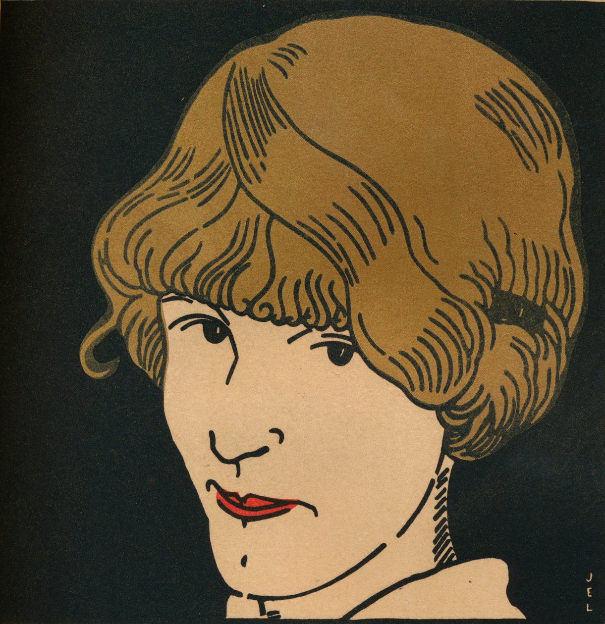 DOr。Hair Mask，1912年 作者 让·埃米尔·拉布尔（Jean Emile Laboureur）