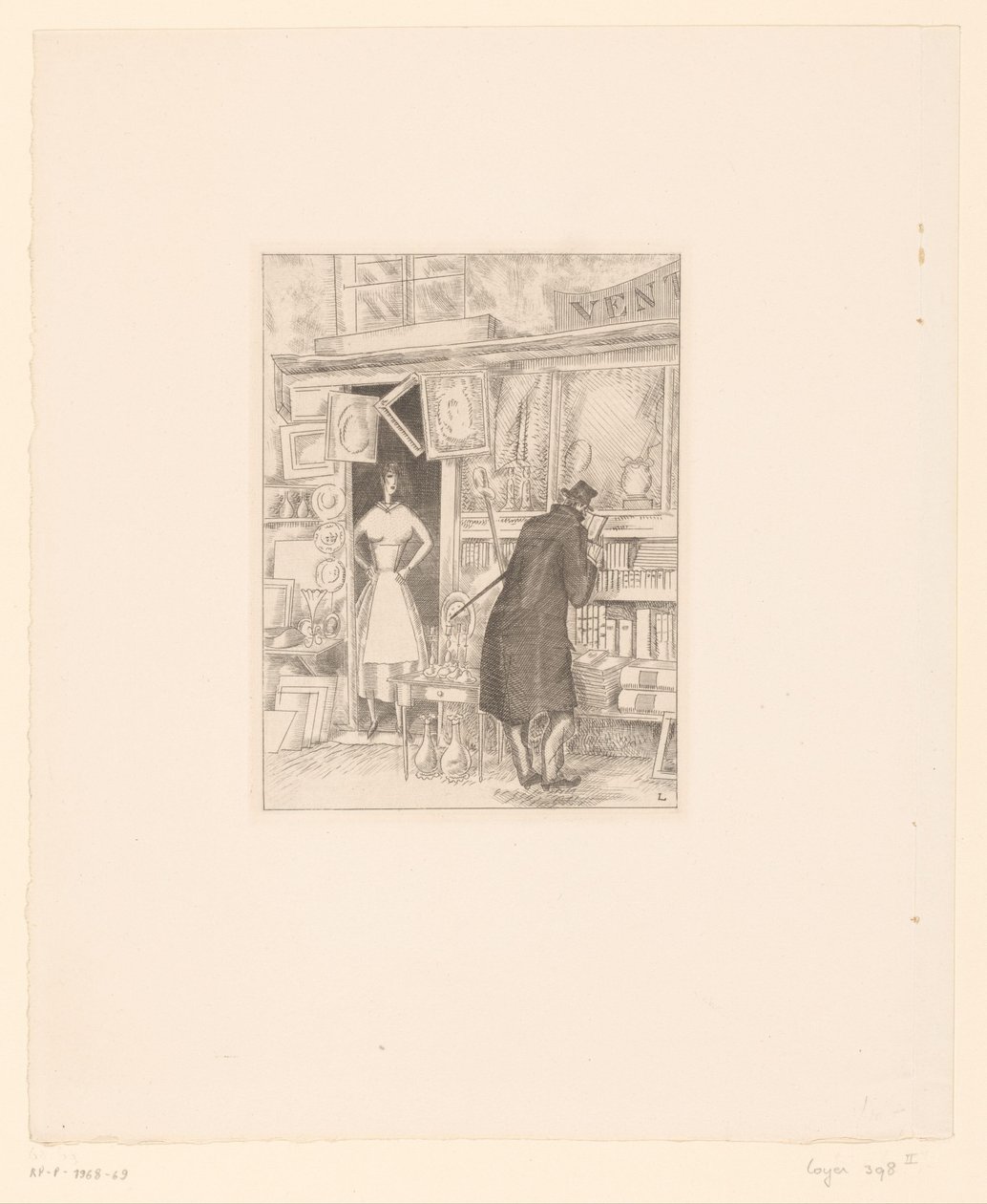 在古董店浏览顾客 古物市场 作者 让·埃米尔·拉布尔（Jean Emile Laboureur）