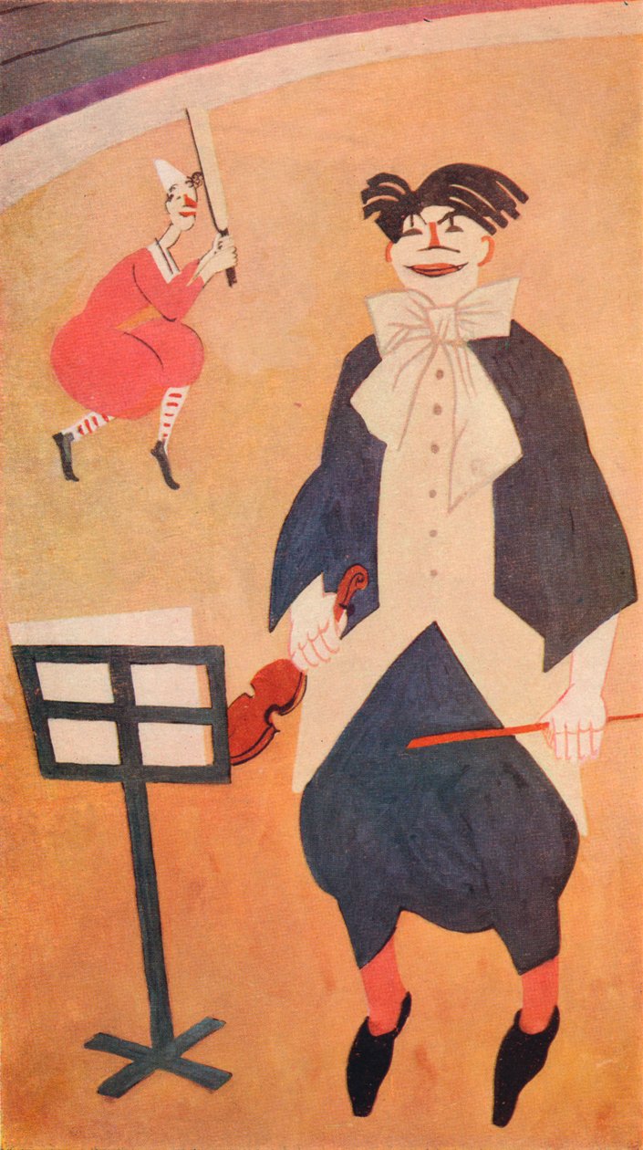 小丑。伦敦Boulestins餐厅的壁画装饰，大约1927年 作者 让·埃米尔·拉布尔（Jean Emile Laboureur）