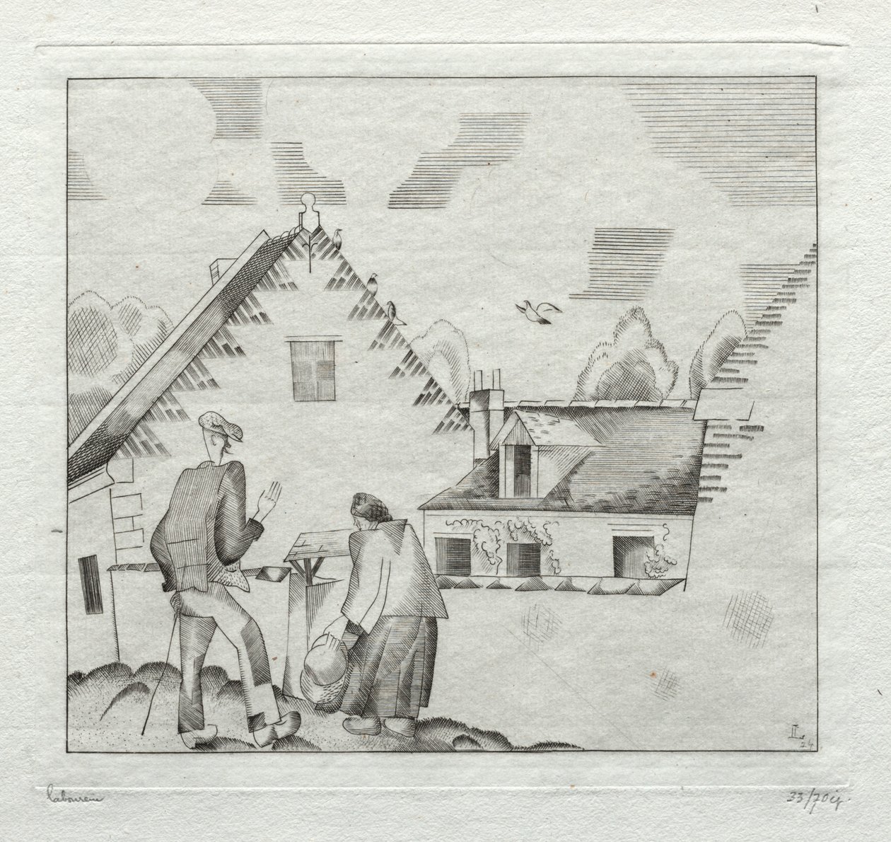 村民，聊天 作者 让·埃米尔·拉布尔（Jean Emile Laboureur）