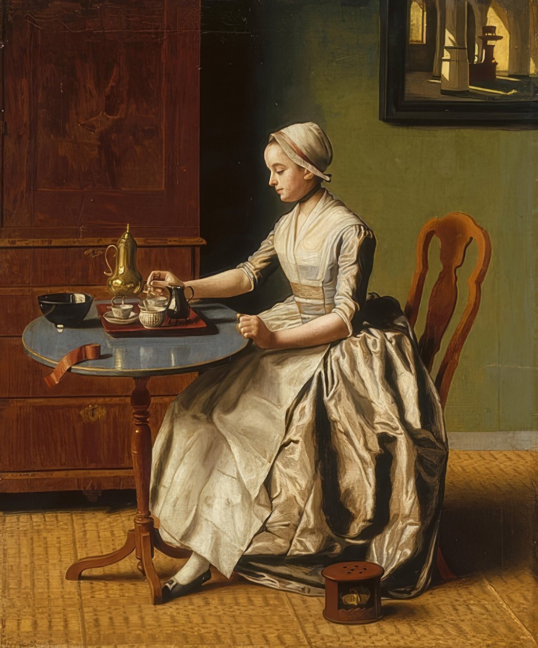 巧克力女孩（LaChocolatière）。约于1745年 作者 让·埃蒂安·利奥塔