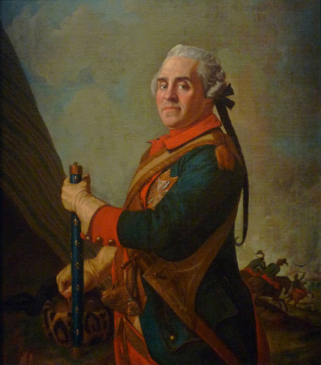 莫里斯·德·萨克斯（Maurice de Saxe）肖像16961750，法国元帅，十八世纪 作者 让·埃蒂安·利奥塔