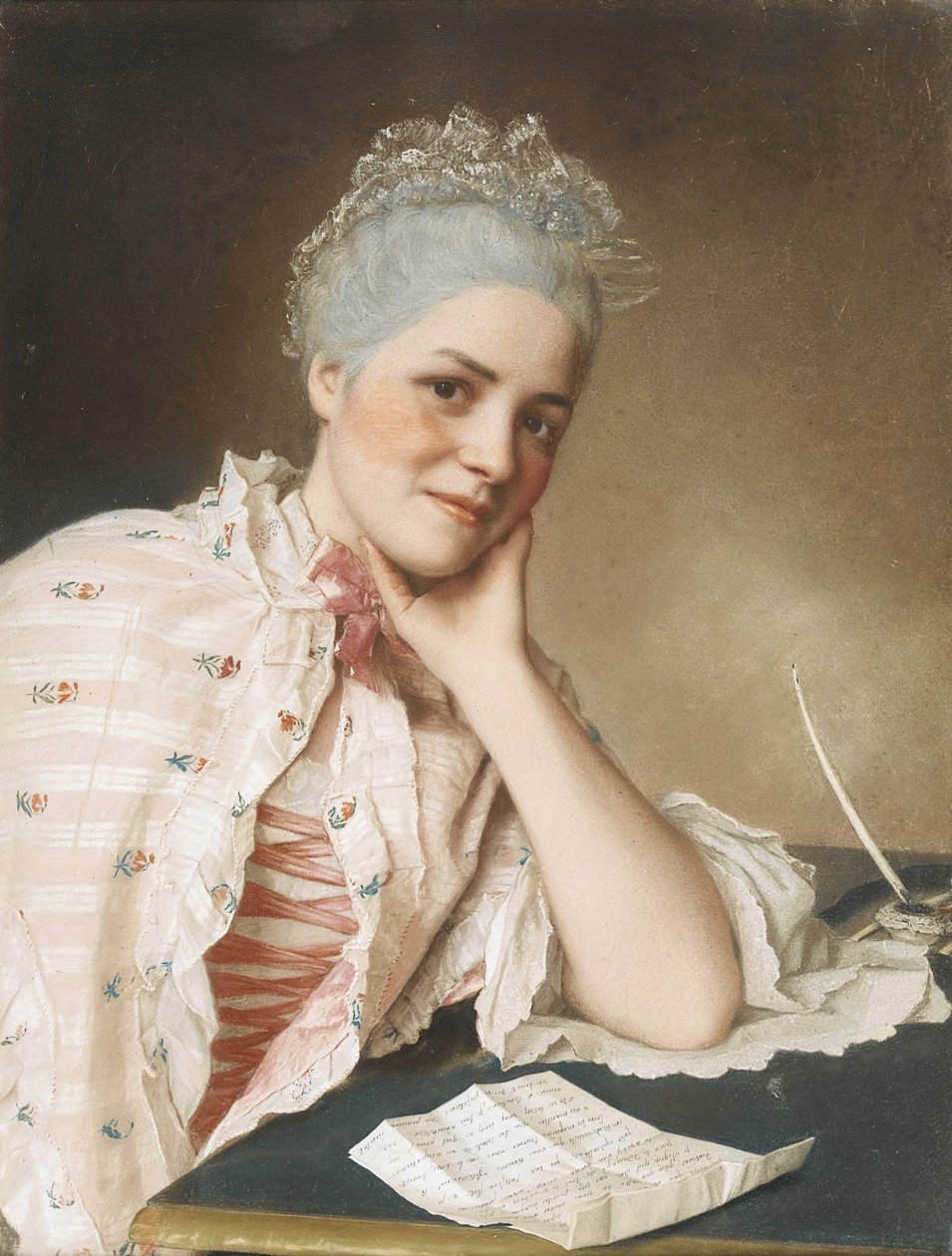 歌手路易斯·雅克女士的画像c。 1750 作者 让·埃蒂安·利奥塔