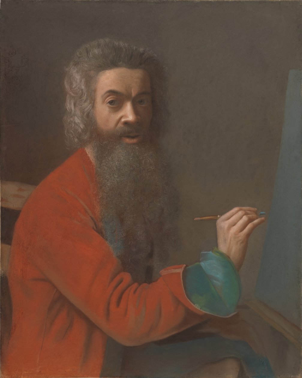穿着土耳其服装的自画像，约1750年。 作者 让·埃蒂安·利奥塔