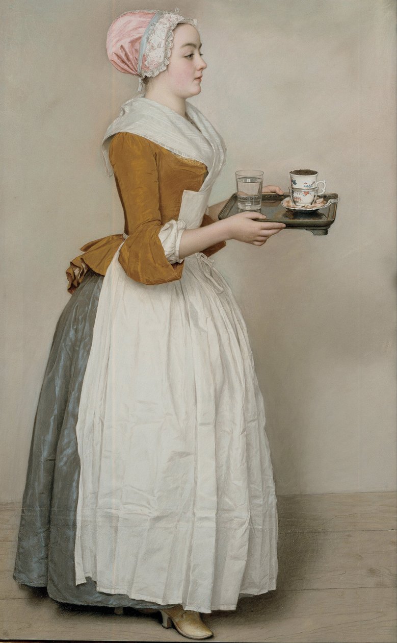 巧克力女郎La BelleChocolatièrede Vienne，c。 1745 作者 让·埃蒂安·利奥塔