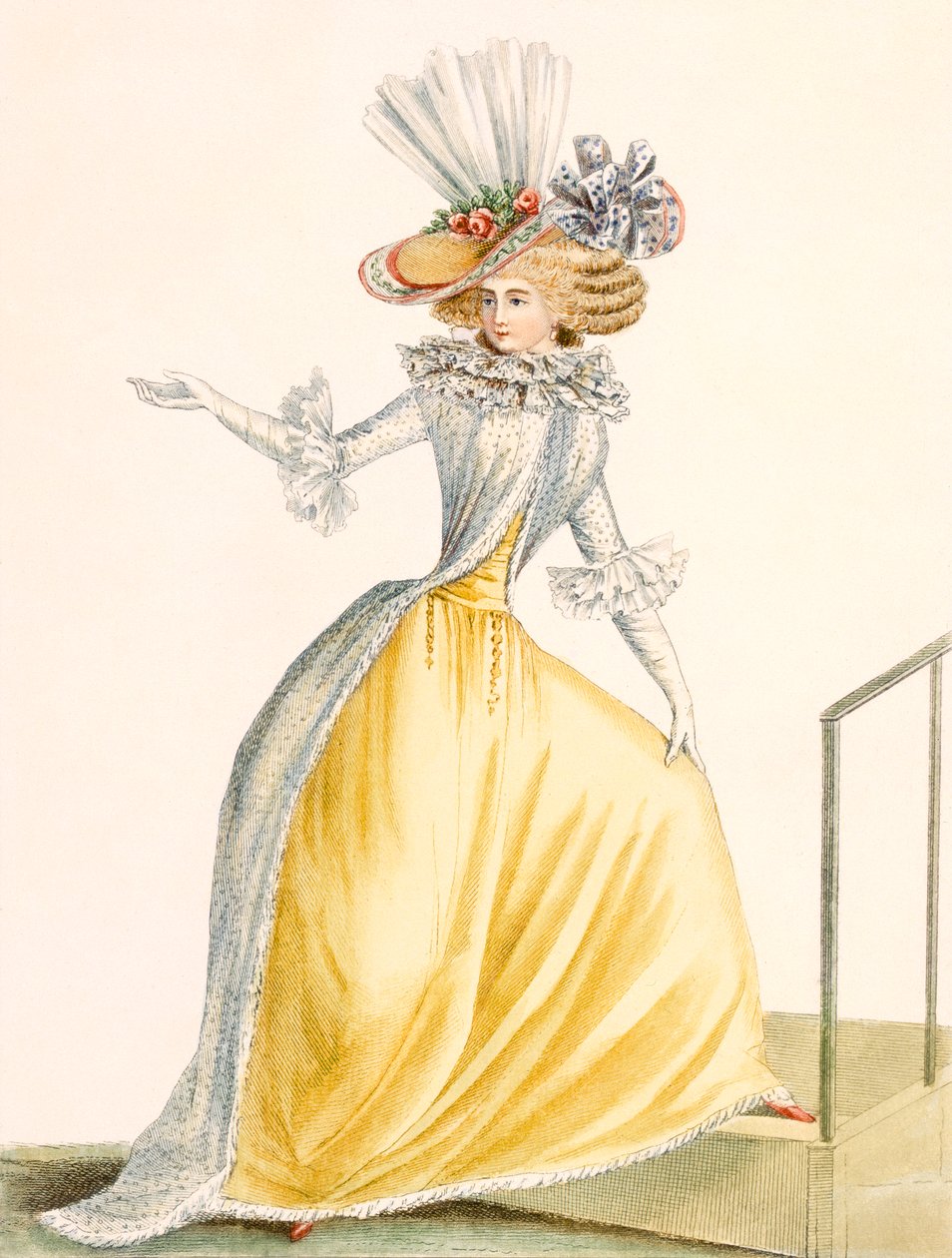 Collerette a la Henri IV，来自&39;Galeries des Modes et Costumes Francais&39;，c.1778-87 99：衣服;传统服饰;传统服饰;时尚;插图;十八世纪; fashio 作者 让·弗洛朗·德弗赖恩
